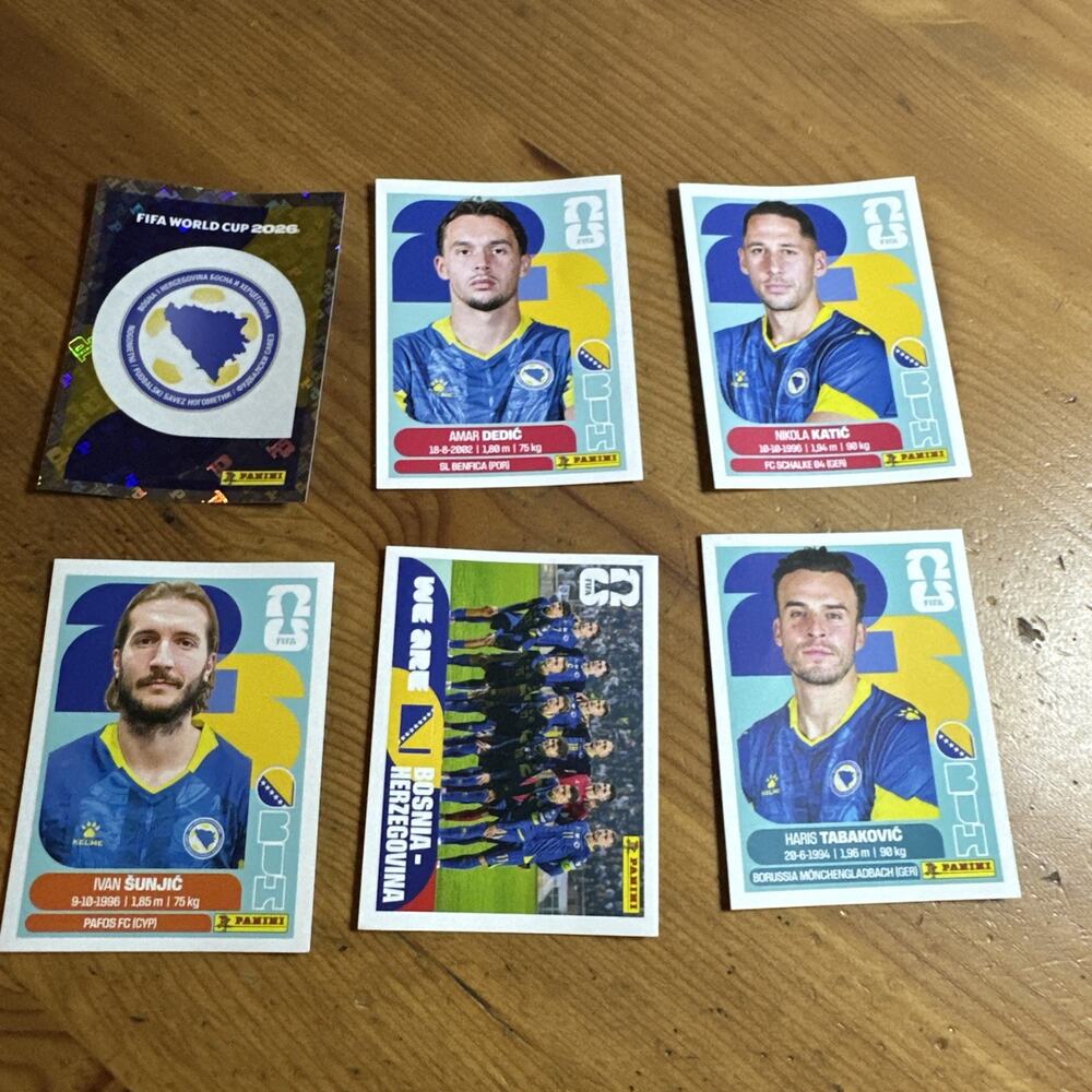 Panini FIFA World Cup 2026 Bosnia-Herzegovina BIH Lot of 6 Stickers